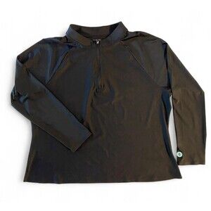 Coolibar UPF 50+ 1/4 Zip Shirt XXL Rash Guard Sun Protective Black Bal Harbour
